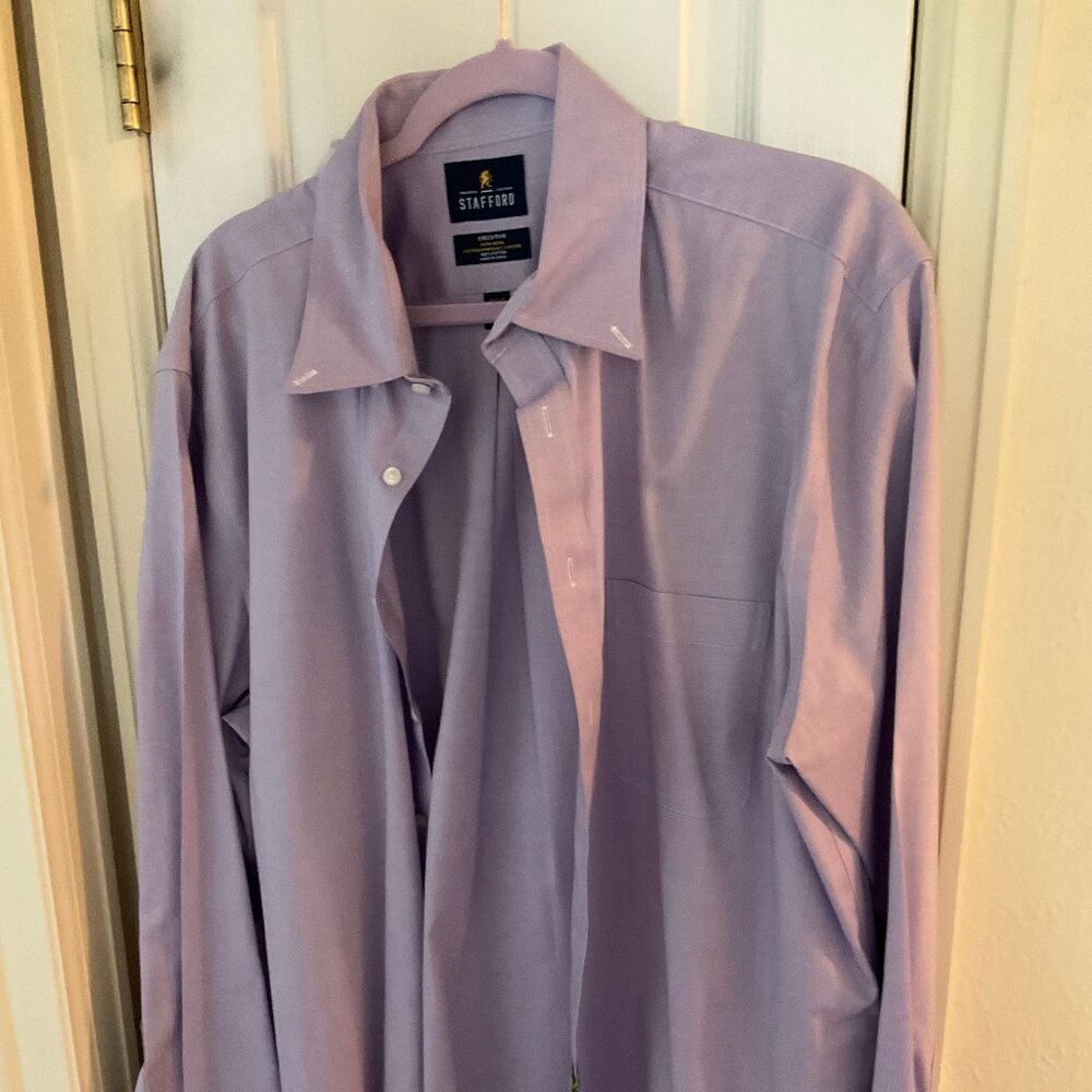 Stafford Light Purple Men's Button Up Shirt - 17; 36/37 -- Worn once! Great cond